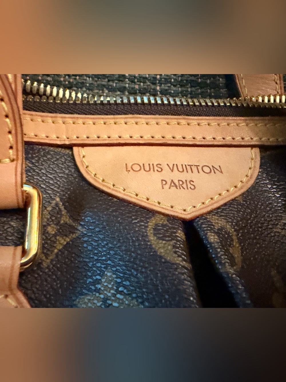 Louis Vuitton Monogram Canvas Tote in Brown with Tan Trim - Picture 6 of 11